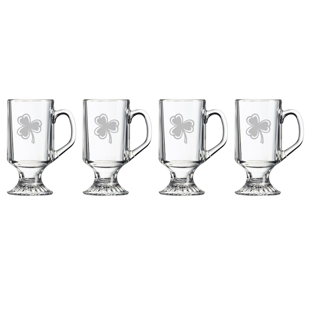 Shamrock Glass Coffee Mug (Set of 4) Susquehanna Glass