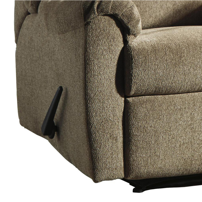 Rishana Upholstered Recliner, Beige Polyester