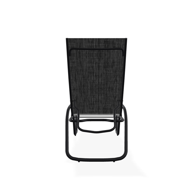 Outdoor Rust-Resistant Metal Chaise Lounge, Textured Black, Augustine Shadow