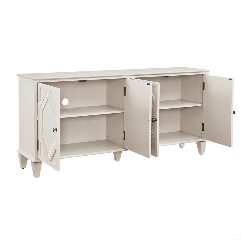 Buffet 65,5 po Mid Century Modern Buffet, Blanc