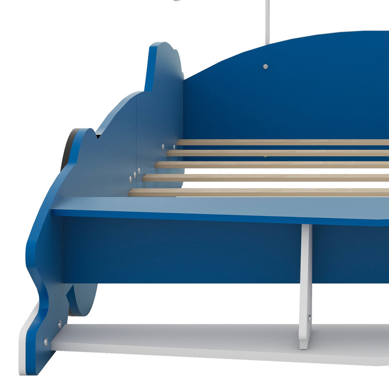 Lit plateforme avec roulettes Race, Bleu