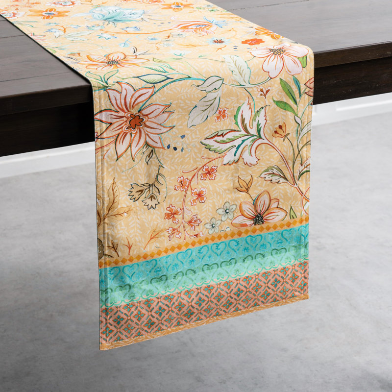 Maison d' Hermine Table Runner 100% Cotton Double Layer Table Runners 72 inches Long Decorative for Home Kitchen Dining Valentines Day Decorations Spring Summer (Luxury Loft - Peach, 14.5" x 72")