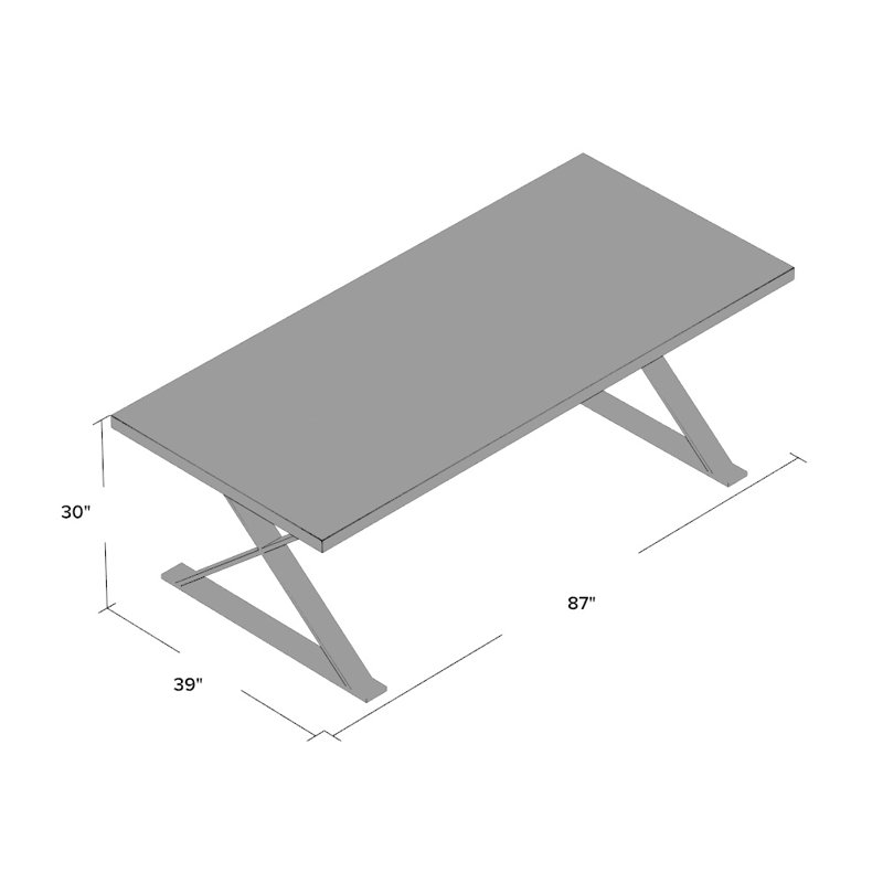 Table de salle à manger Alexa - Table de salle à manger rectangulaire moderne pour 8 personnes, Argent argent, Noir