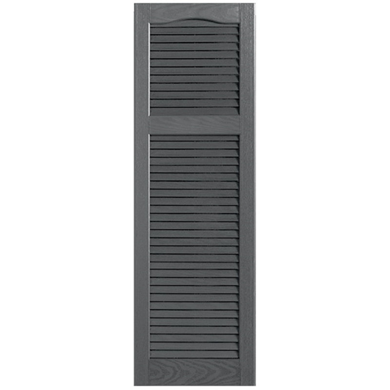 Paire de volets à persiennes style cathédrale, Gris, 74 po, 15 po