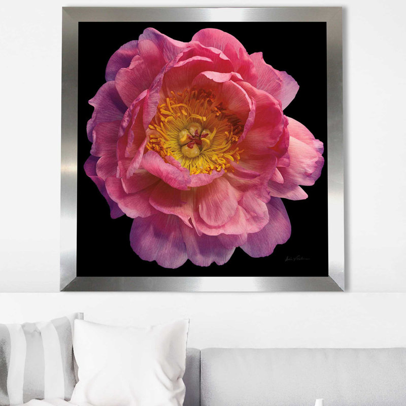 Floral majestueux II - photographie, Encadrement argenté, H 31,5 po x l 31,5 po x P 1 po