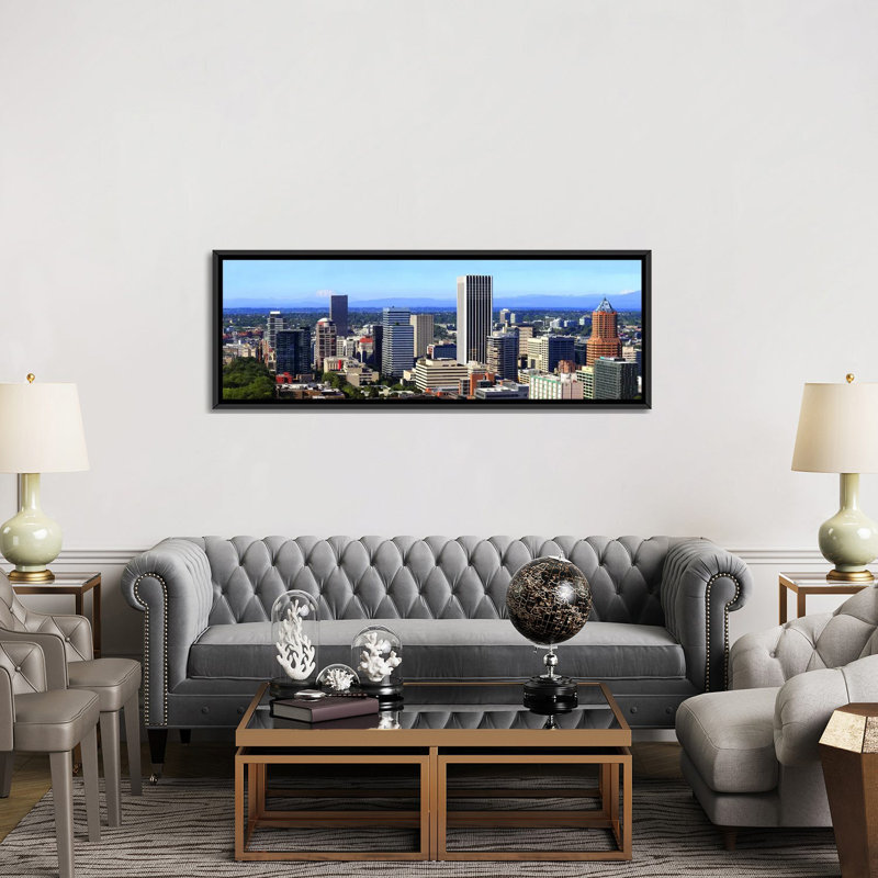 « portland, oregon », reproduction de photo sur toile, H 12 po x l 36 po x P 1,5 po, Toile avec cadre noir