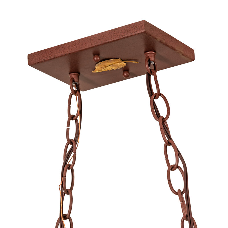6 - Light Pendant, Rust, 44" H x 33" W x 17.25" D, Silver Mica