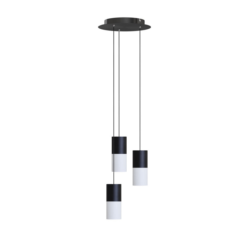 Grecia 3 - Light Cluster Pendant, Black/White
