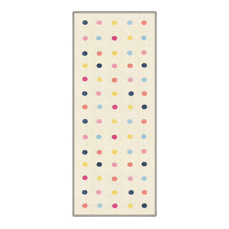 Polo Modern Machine Washable Beige Indoor Area Rug with Non-Slip Backing, Runner 2'3" x 6'