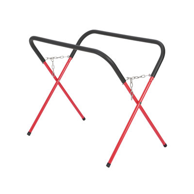 Paquet de 1 support pliable pour carrosseries, capacité de 500 lb, hauteur réglable pour panneaux de voiture et capots, rouge, 41 po