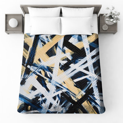 Bold Brush Strokes Quilted Bedspread All Sizes