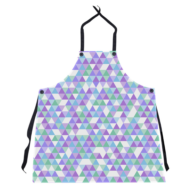Tablier à motif triangle, Bleu / Mauve
