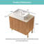 Meuble-lavabo moderne autoportant 30 po naturel avec lavabo rectangulaire en céramique, comptoir en pierre frittée à motif de travertin Roma, armoire de rangement avec 2 portes (sans robinet)-132694551