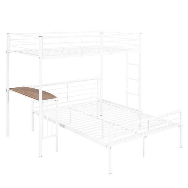 Mason & Marbles Twin Over Full Metal Bunk Bed With Practical Desk And ...