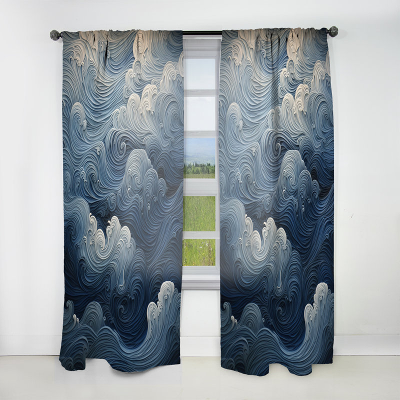 Centerdale - Rideau Coastal Waves - Rideau obscurcissant - 1 panneau, L 52 po x L 90 po