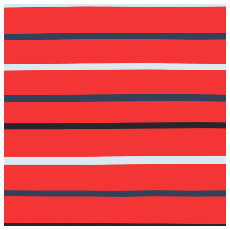 Tapisserie murale rouge à rayures noires - Décoration murale rayures, 68in H x80in W with 4 Grommets