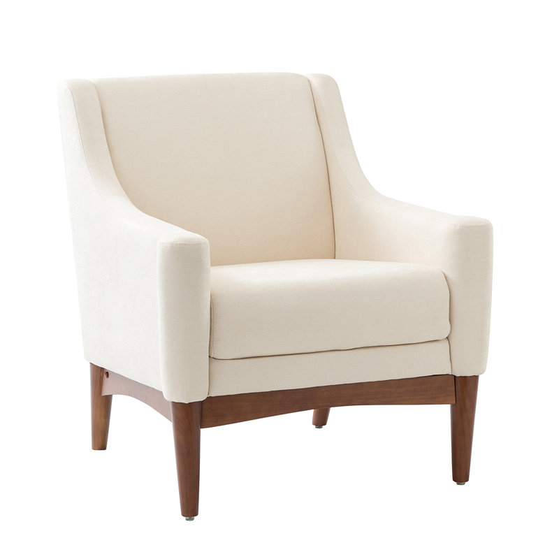 Skrolan Upholstered Armchair, Ivory