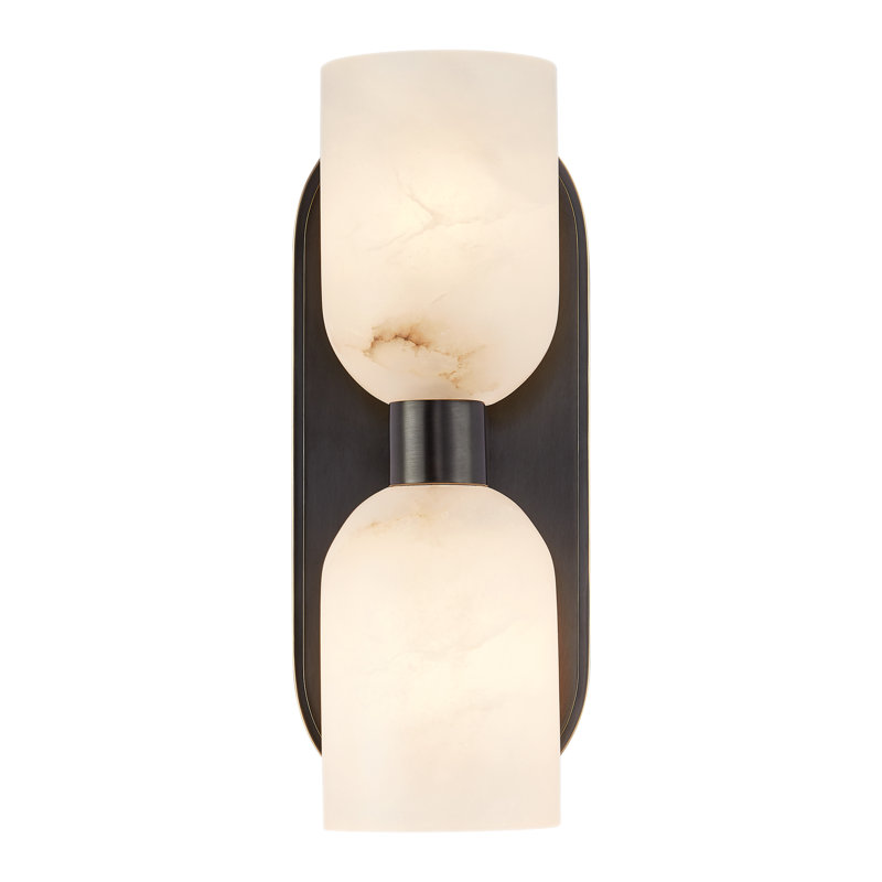 Lucian Bronze and Alabaster 2-Light Bath Bar