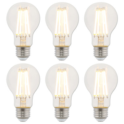 8 watts (équivalent à 75 watts), ampoule DEL intelligente A19, à intensité variable, blanc chaud (2 700 K) E26 / base moyenne (standard)