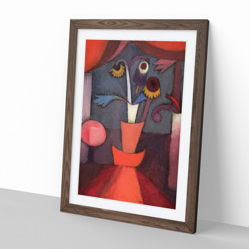 Autumn Flower by Paul Klee - Picture Frame Painting, Walnut Framed, 65cm H x 48cm W x 2cm D