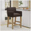 Tabouret de comptoir rembourré de 26 pouces - brun / brun patiné-1288686370-1288686375