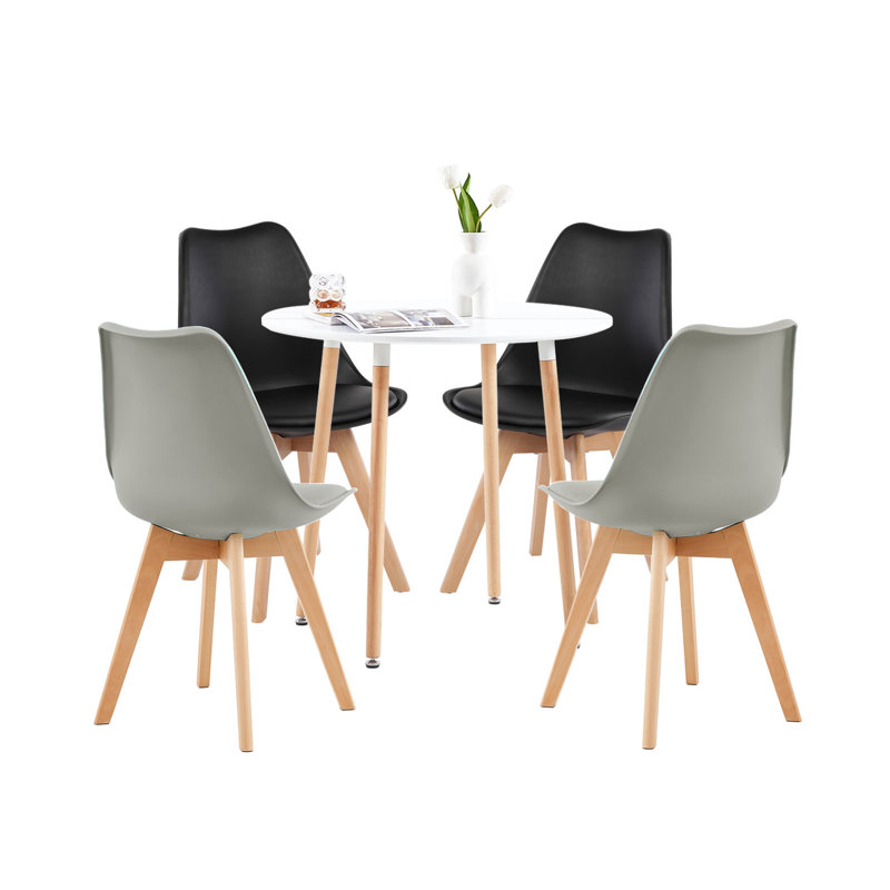 Theresa 4 - Person Dining Set, Black/Grey