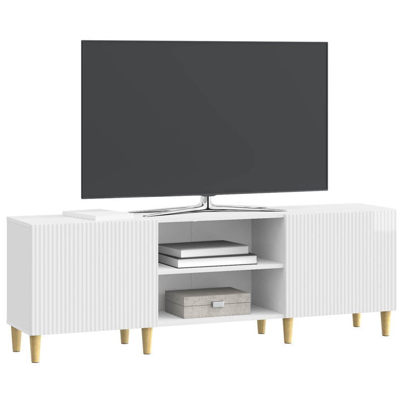 TV Stand, 50cm H x 150cm L x 31cm W, High Gloss White