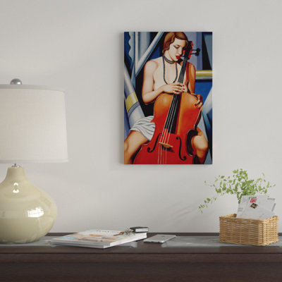 «Woman With Cello» par Catherine Abel, impression sur toile tendue