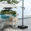330 lb Base de parasol robuste 84d-110v02, roue de levage, repose-pieds réglables, base croisée, noir, centre de barbecue extérieur, remplissable, site d’exploration