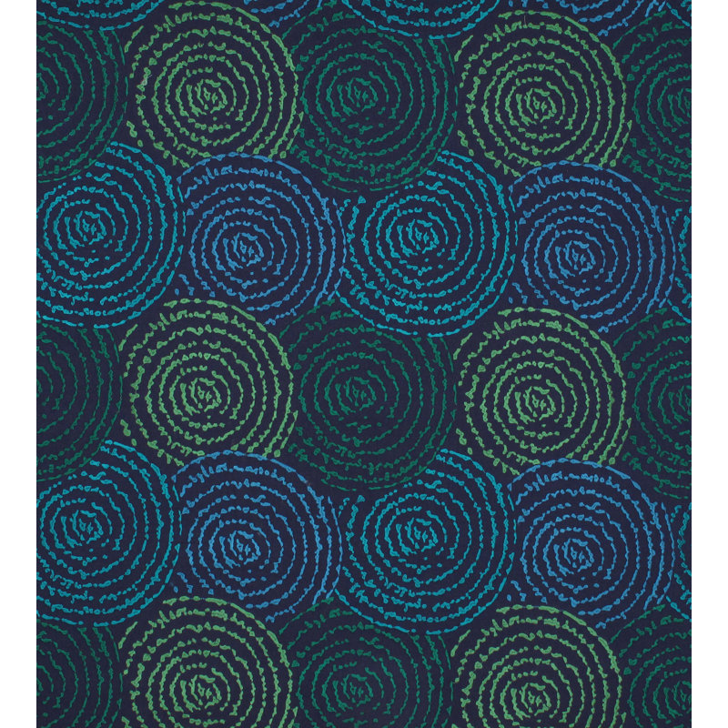 Waterfall Coriolis Cotton Fabric, Ocean Deep