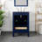 Minnich 24"W x 22"D Blue Vanity with Carrara Marble Vanity Top