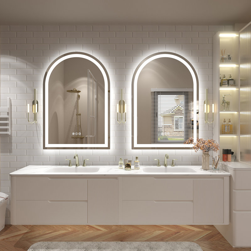 Wayfair Basics® UL Certified LED Anti-Fog Tempered Glass Arch Bathroom/Vanity Mirror , 32" x 22"
