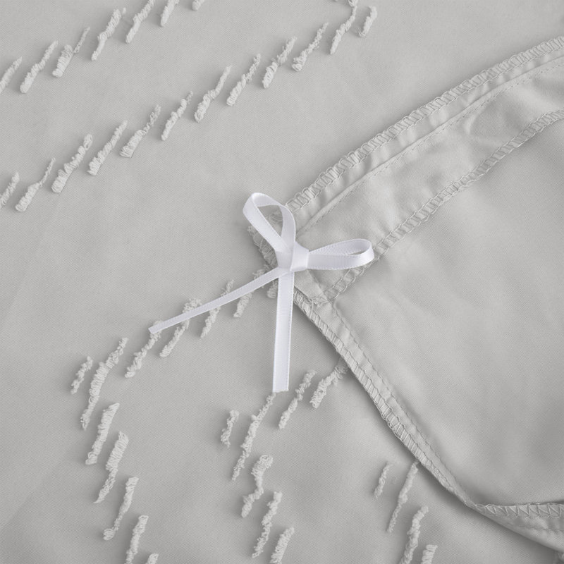 Averyonna Solid Colour Duvet Cover, Twin Duvet Cover + 1 Standard Pillowcase, Wave Light Grey