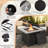 7 Pcs Patio Furniture Set With 35" Propane Gas Fire Pit Table & Waterproof Cover Brown-995671928