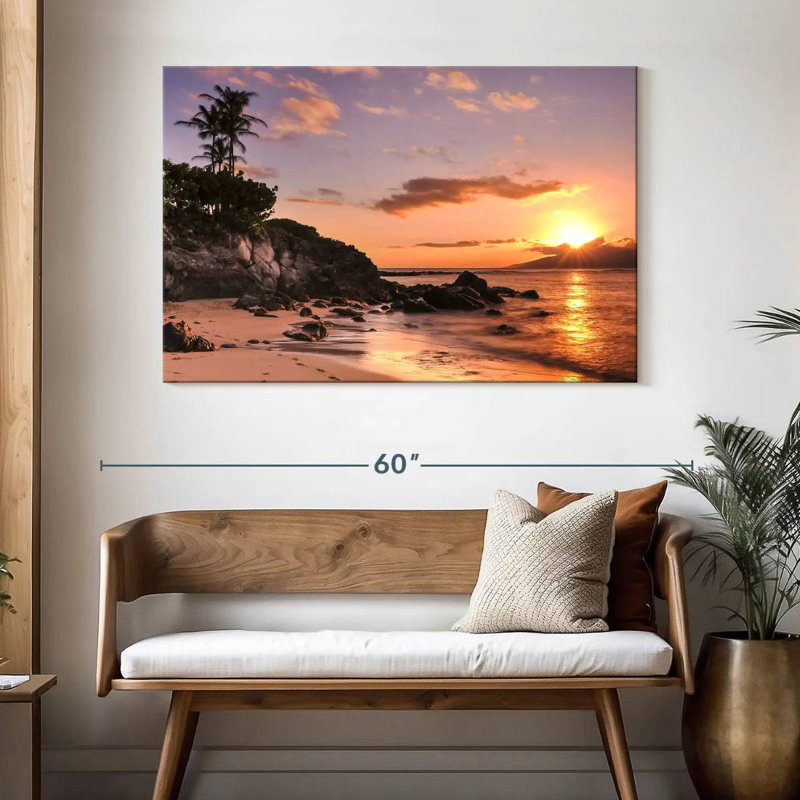 Gillard Kapalua Gillard coucher de soleil, H 32 po x l 48 po