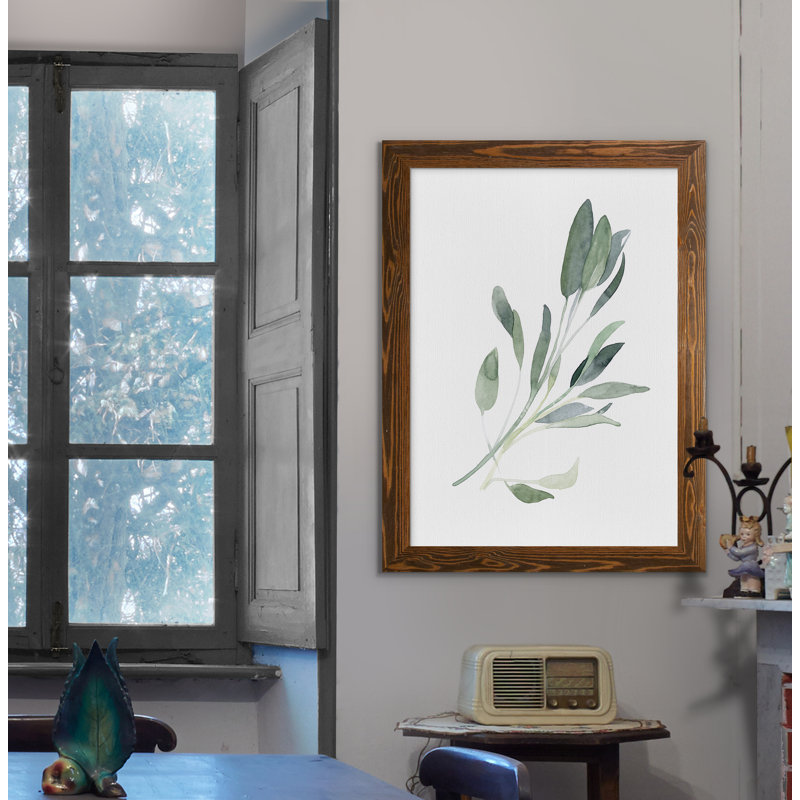 « simple sage i »-cadre photo imprimé sur verre, H 32 po x l 44 po x 1,25 po, Encadré toile érable
