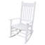 Fauteuil à bascule de véranda en bois massif blanc - Assise relaxante avec dossier à larges lattes pour un confort optimal. Montage facile, outils inclus. Poids maximal supporté : 113 kg. Fauteuil à bascule au design confortable avec siège et accoudoirs.