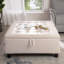 Grande table basse avec repose-pieds capitonné et capitonné avec rangement et dessus carré 35,43 po Ciara-200091325