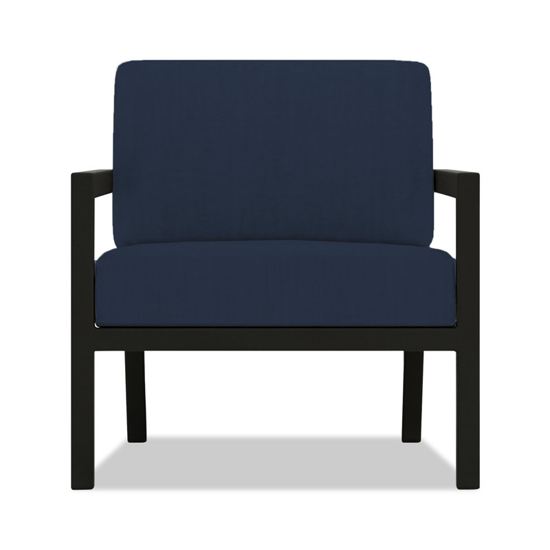 Vivant Patio Chair with Sunbrella® Cushions, Black, Spectrum Indigo Sunbrella®