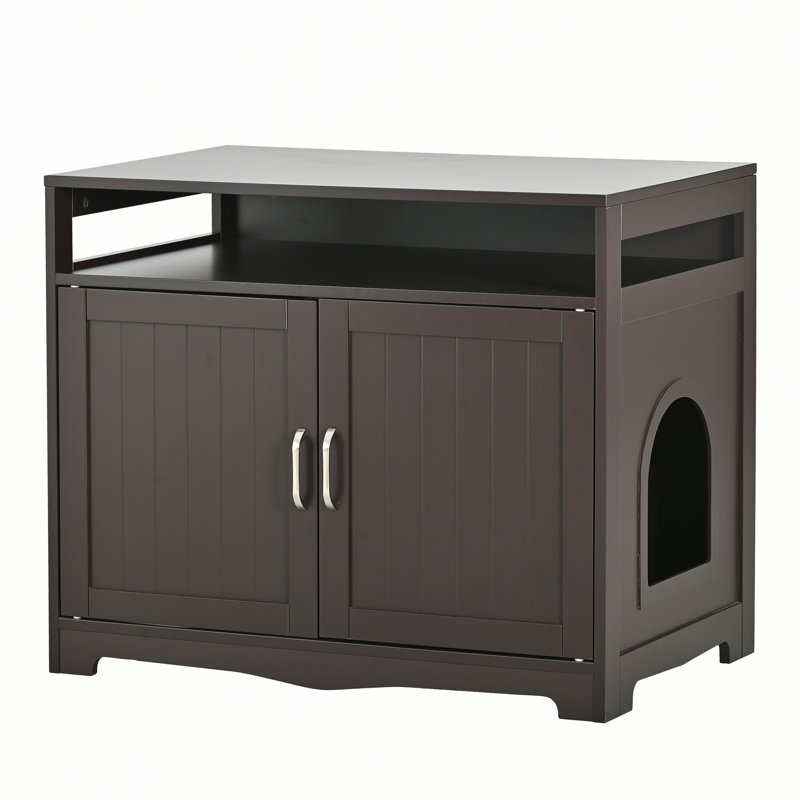 Litière pour chat avec fiche cachée, Walnut