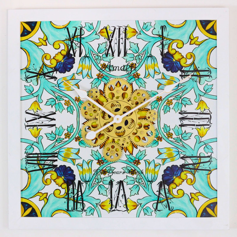 Solid Wood Wall Clock, Gold