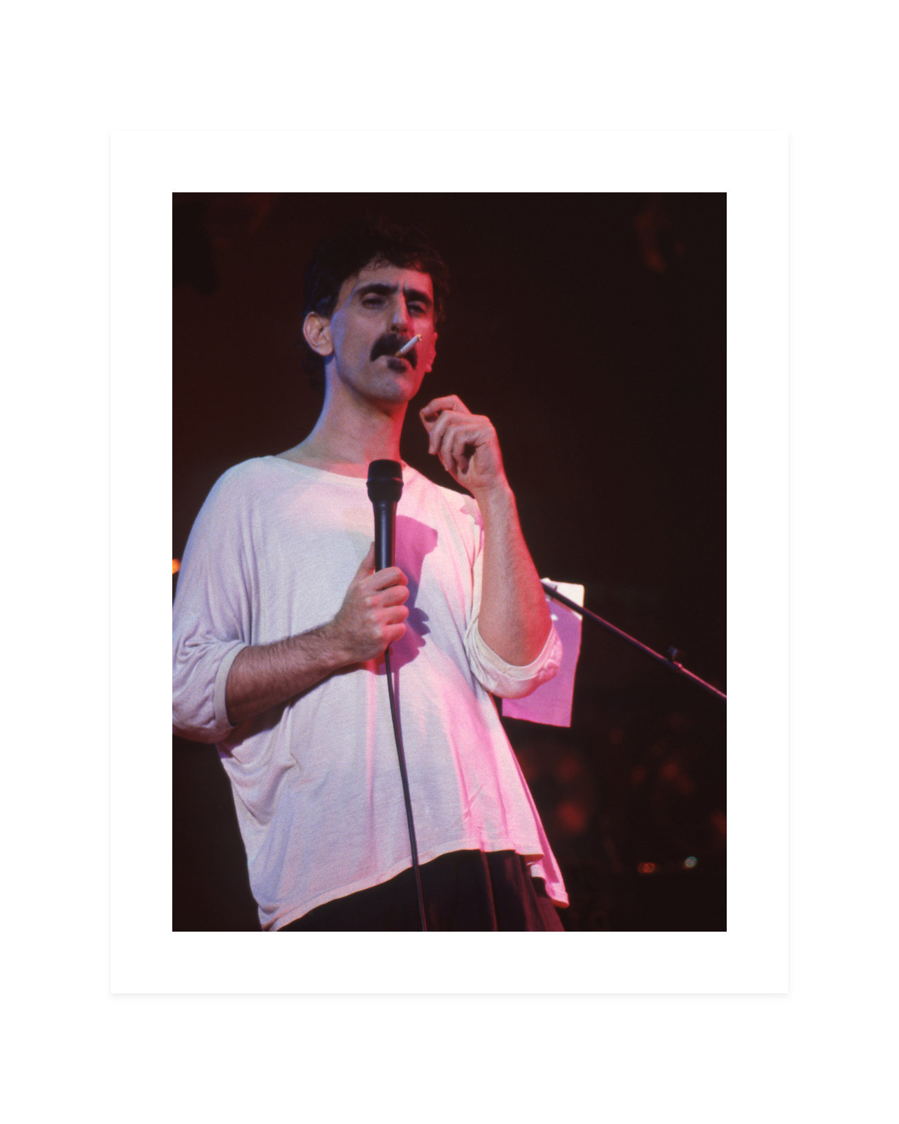 Globe Photos Entertainment & Media Frank Zappa Smoking Cigarette on Stage -  Unframed Photograph