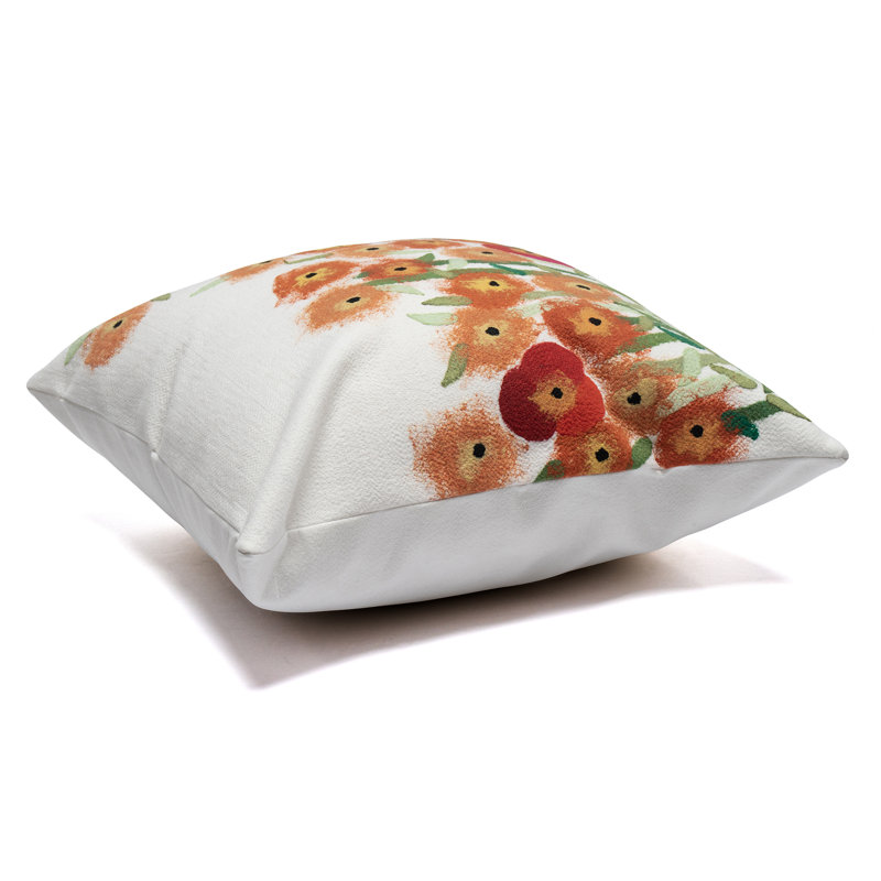  Poppies Outdoor Square Pillow Cover & Insert, 20"H x 20"W