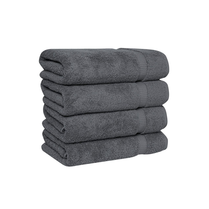 Serenity Luxury Hotel Turkish Bath Towels, Gray, 4