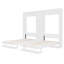 Lits simples escamotables doubles avec armoires et tablettes, blanc