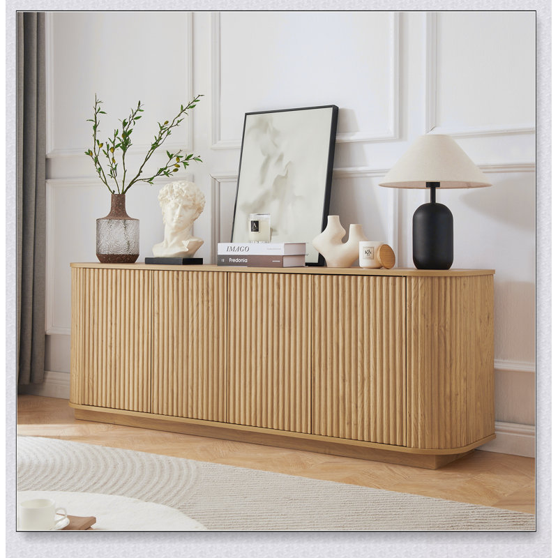 Meuble télé avec tablettes spacieuses, idéal pour la cuisine moderne, la chambre à coucher et le vestibule.