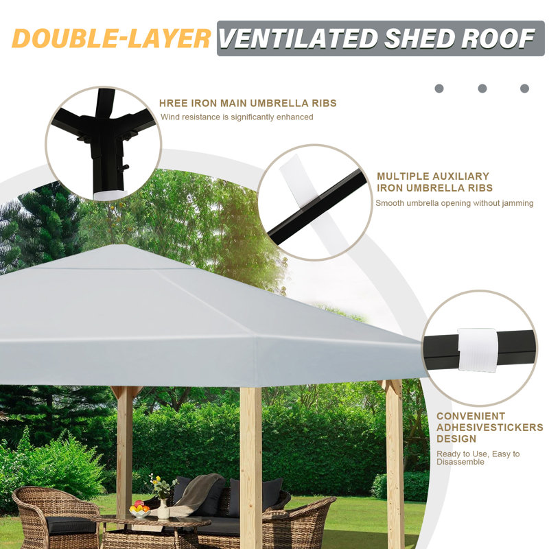 Housse de protection pour auvent 10 'x 10', Gris