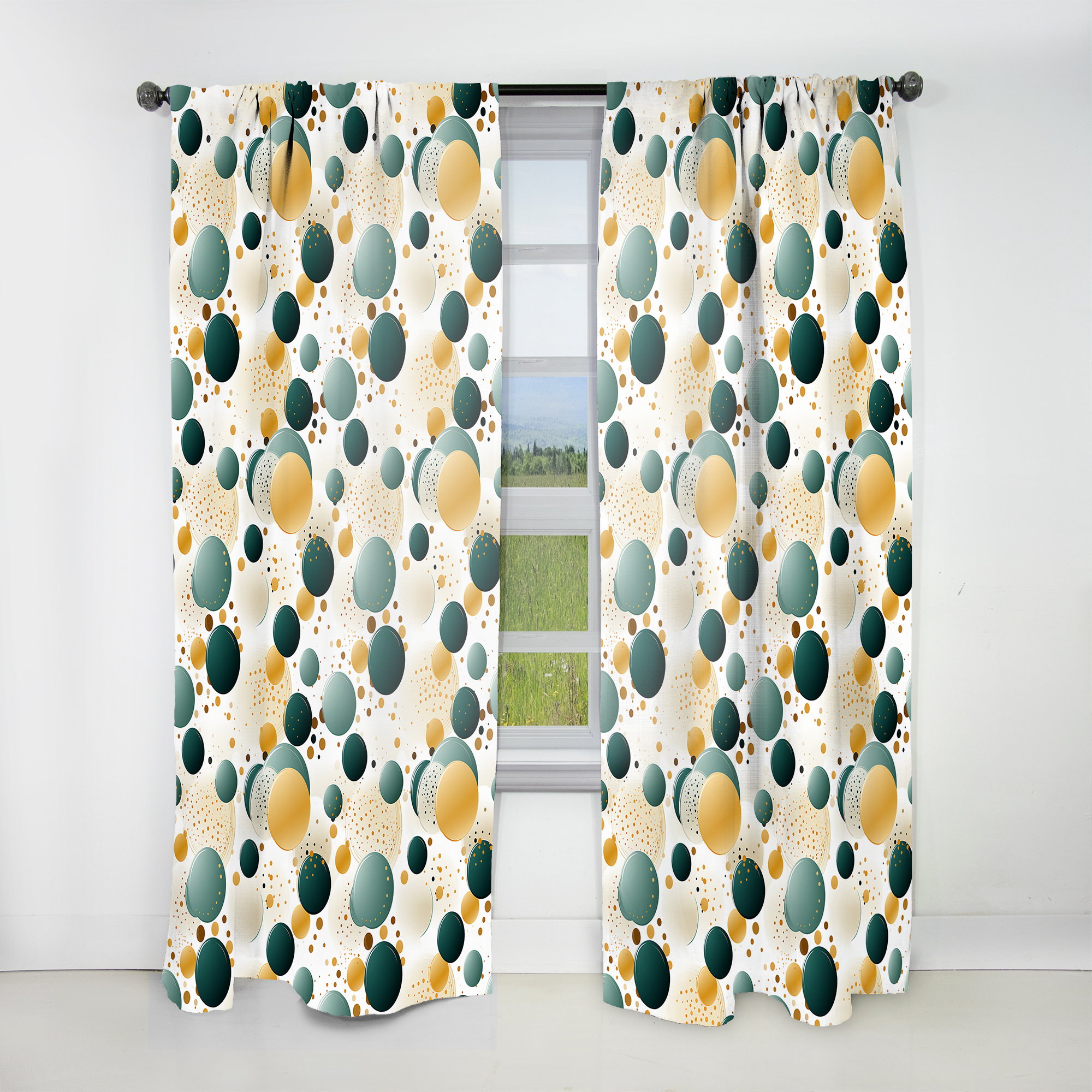 Design Art Urban Oasis Polka Dots Pattern - Abstract Curtain - Room ...