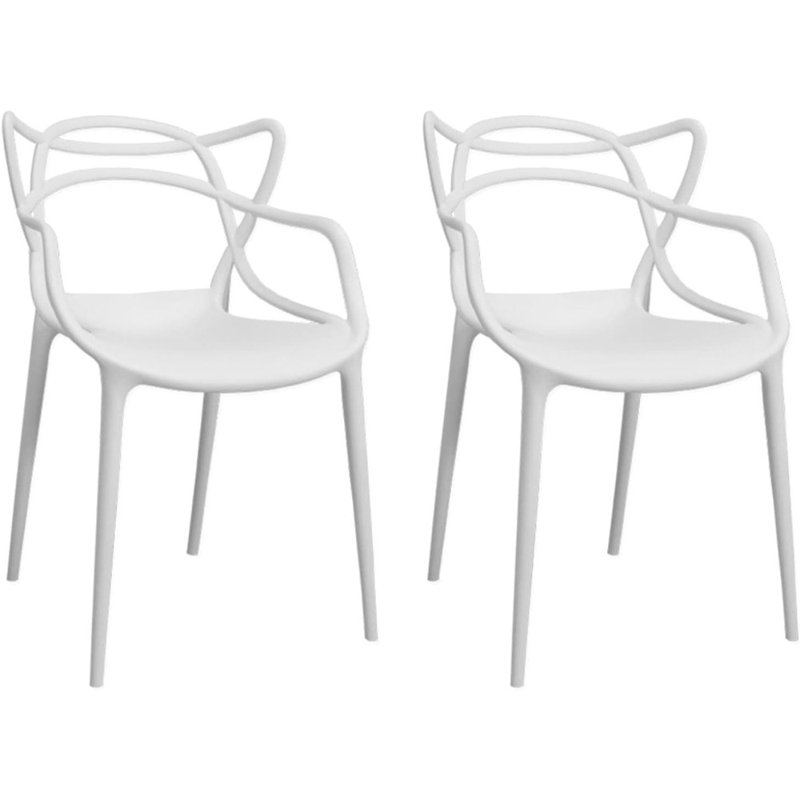 Ensemble de 2 chaises d'appoint Modern, Blanc