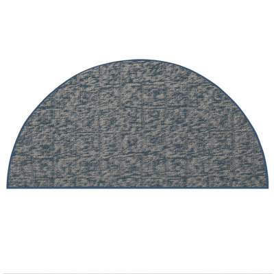 Elemental Accent Rug - Blue Distressed Geometrical Print